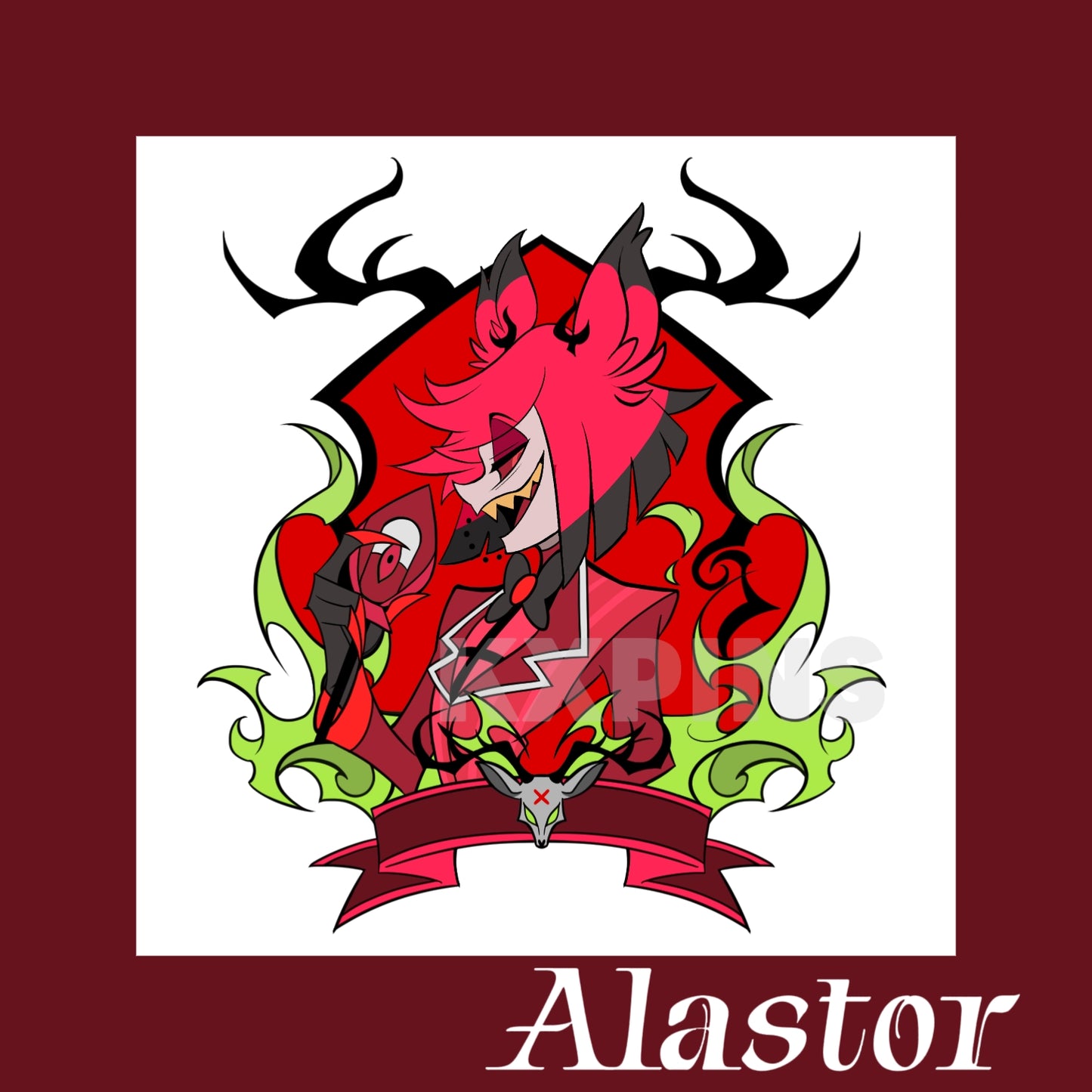 【Presale】Hazbin Hotel-"Label" Alastor, vox, ad, husk Pin